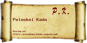Peleskei Kada névjegykártya